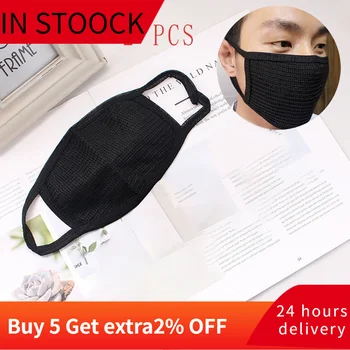 

2PCS black dust mask unisex cotton mask dustproof washable reusable bicycle camp anti-pollution outdoor ear-hanging mask