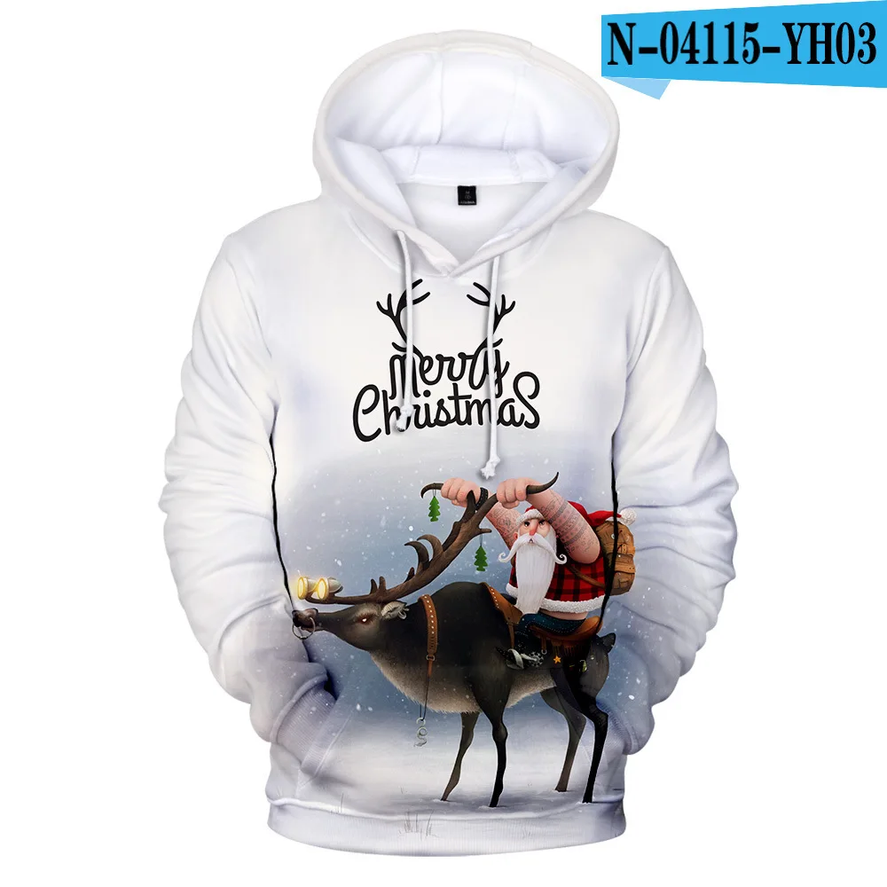 Z& Y От 3 до 20 лет Merry Christmas 3D Красочные кофты с капюшоном Дети Забавный свитер для девочек аниме пальто с мехом для мальчиков большой размер уличная одежда топы