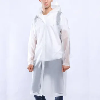 

Fashion EVA Women Man Raincoat Waterproof Rain Poncho Coat Adult Clear Transparent Camping Hoodie Rainwear Suit M/L/XL Size