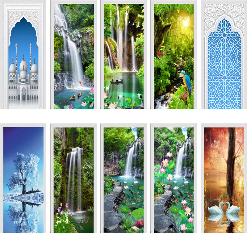 3D наклейка на дверь домашний декор Настенная Наклейка Настенные обои