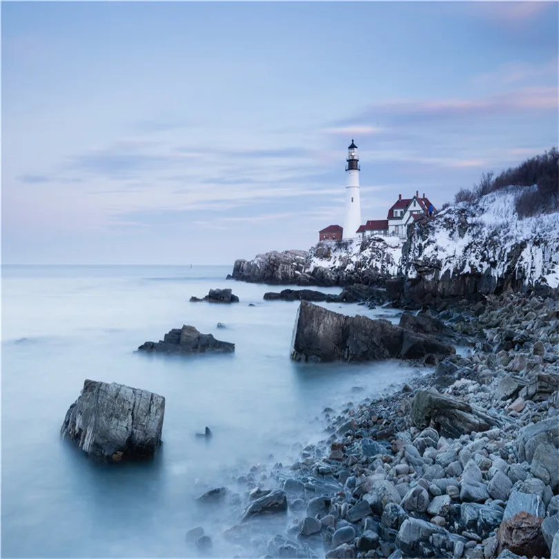 Фотостудия фон для фотосъемки природа пейзаж море вид пляж маяк HD узор Виниловый
