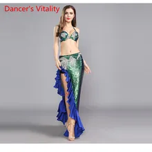 Новые костюмы танец живота старший сексуальный бюстгальтер ручной работы+ пояс+ юбка, 3 предмета, набор для танца живота для Для женщин конкурс танца живота костюмы