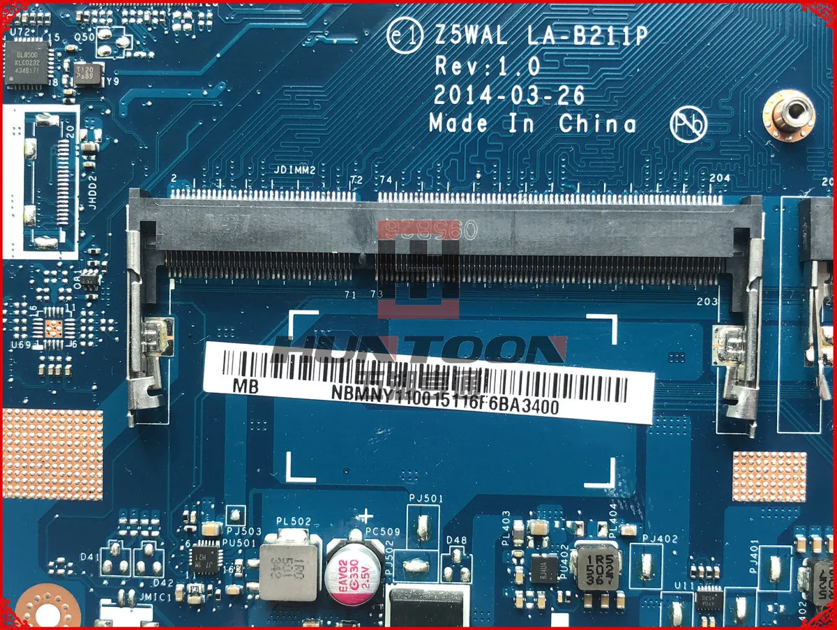 Высокое качество NBMNY11001 для acer Aspire E5-511 Материнская плата ноутбука Z5WAL LA-B211P SR1YJ N2840 DDR3L тестирование