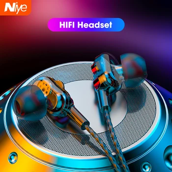 

Wired Earphone 4D Stereo Sound Sport Earbuds Headphones with Microphone Music Player For Xiaomi Huawei Mobile Phone Headset