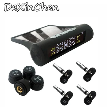 

Solar Power TPMS Car Tire Pressure Alarm Monitor System Auto Security Alarm Systems Tyre Pressure Temperature Warning