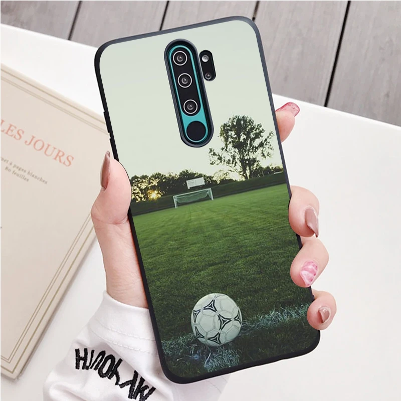 football soccer black Silicone Phone Case For Redmi note 9 8 7 Pro S 8T 7A Cover xiaomi leather case glass