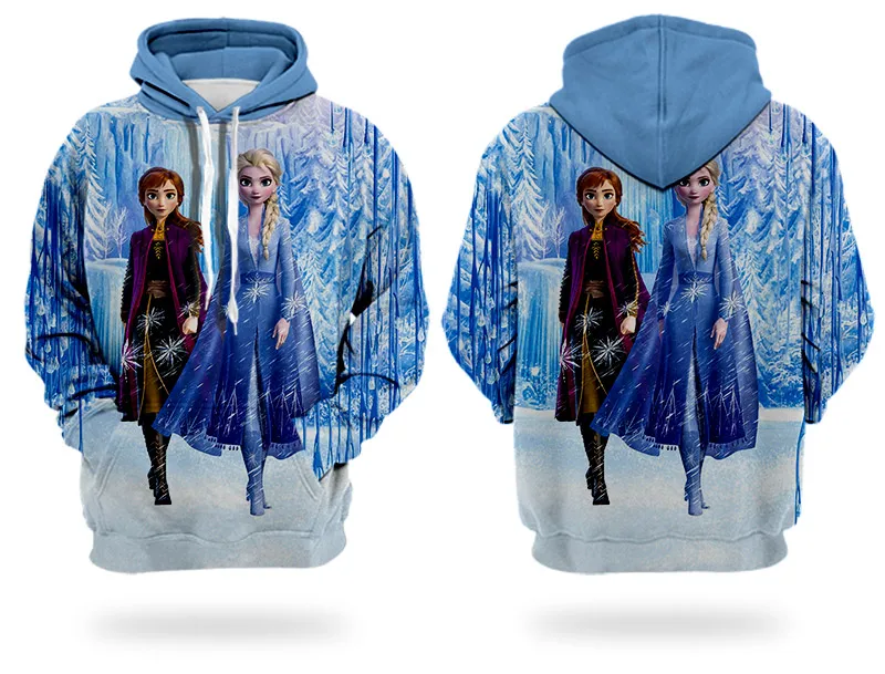 Популярные толстовки с 3D рисунком WHOSONG для женщин, девочек, принцесс, унисекс, одежда с длинными рукавами, замороженная 2 уличная одежда
