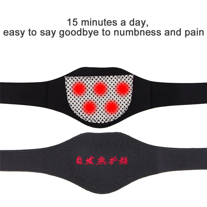 1piece Self-heating Tourmaline Neck Magnetic Therapy Support Tourmaline Belt Wrap Brace Pain Relief Neck Massager Products