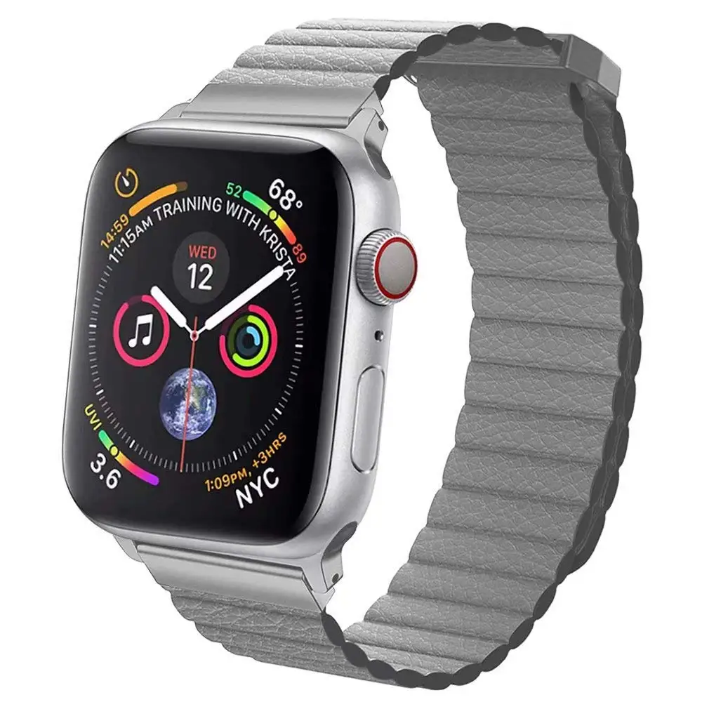 Регулируемый магнитный ремешок из натуральной кожи для apple watch 4, 1, 2, 3, 42 мм, 38 мм, ремешок, застежка на браслет, петля для iwatch 4