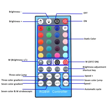 

RGB Controller Dimmer24key 40key 44key IR Remote Control For SMD 5050 RGBW RGBWW LED Strip Light