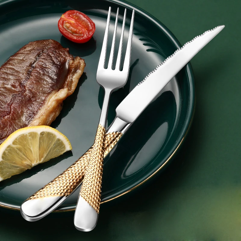 Cutlery Set Stainless Steel Cutlery Set Home Tableware Cutlery Set Golden Cutlery Stainless Steel Dinnerware Set Silverware Complete Fork Spoons Knives