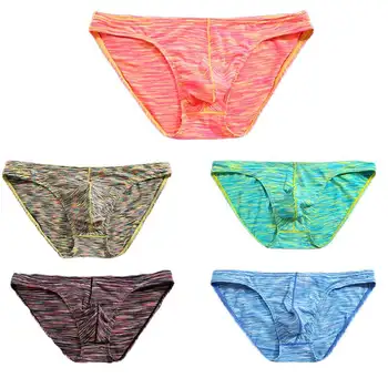

Sexy Men's Briefs Underwear Comfortable 5 Color Fashion Breathable Panties Low Waist Male Thin Underpants M-2XL