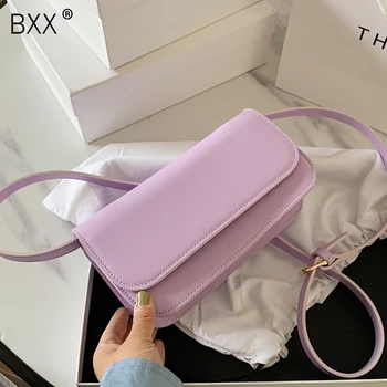 

[BXX] Small PU Leather Crossbody Bags For Women 2020 Simple Solid Color Shoulder Handbags Female Travel Cross Body Bag HM742