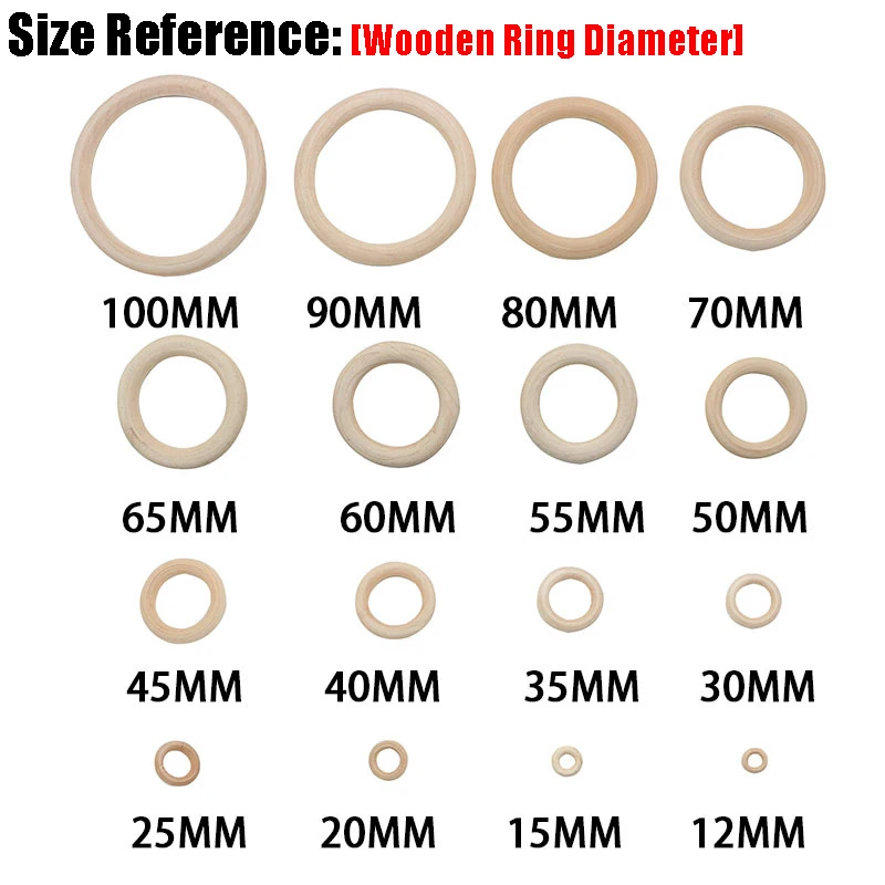 Description Picture 6 of item15-100MM Natural Wood Circle DIY Crafts For Jewelry Making Baby Teething Wooden Ring Kids Toy Ornaments Jewel MakingAccessories