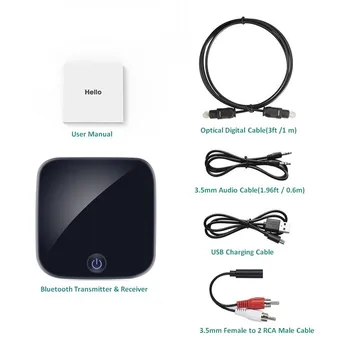

Bluetooth Transmitter 2 in 1 Bluetooth 4.1 Transmitter and Receiver Aptx Digital Optical Toslink Output 3.5mm AUX Black 2020