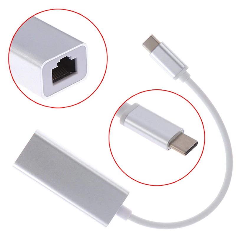 1 шт. type-C Внешний проводной USB3.1 Ethernet адаптер сетевой карты тип-c к RJ45