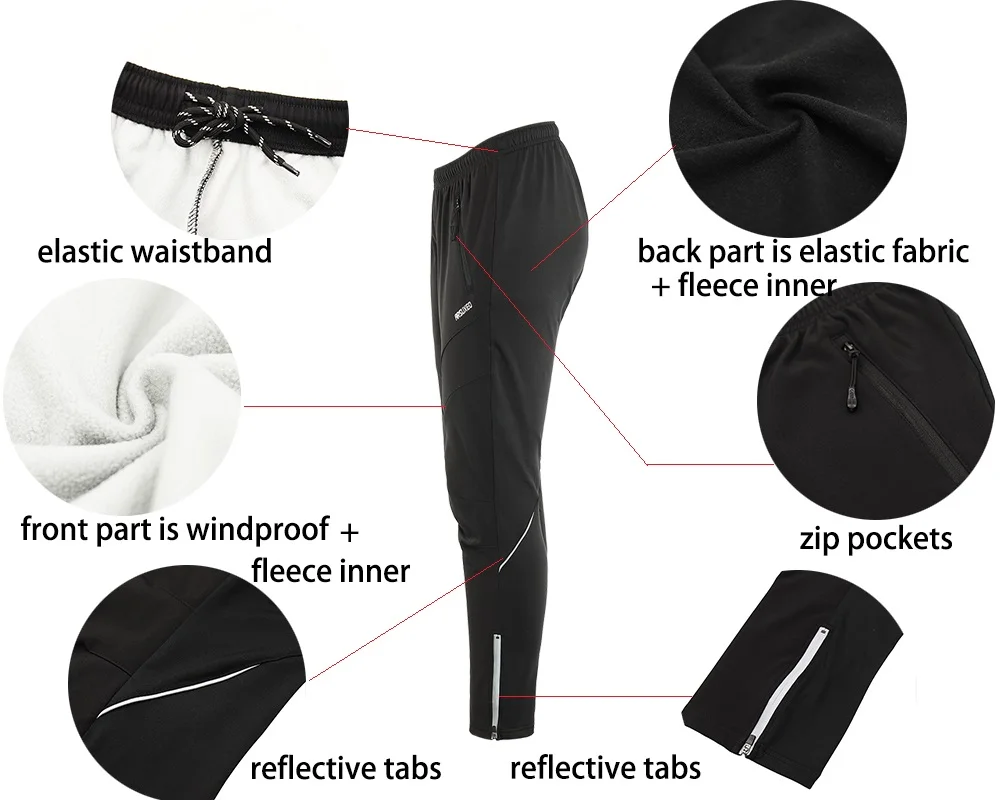 ARSUXEO Men Cycling Jacket Set Windbreak Waterproof Thermal Sportswear Bicycle Pants Trousers Bike Suits Clothing Motorcycle