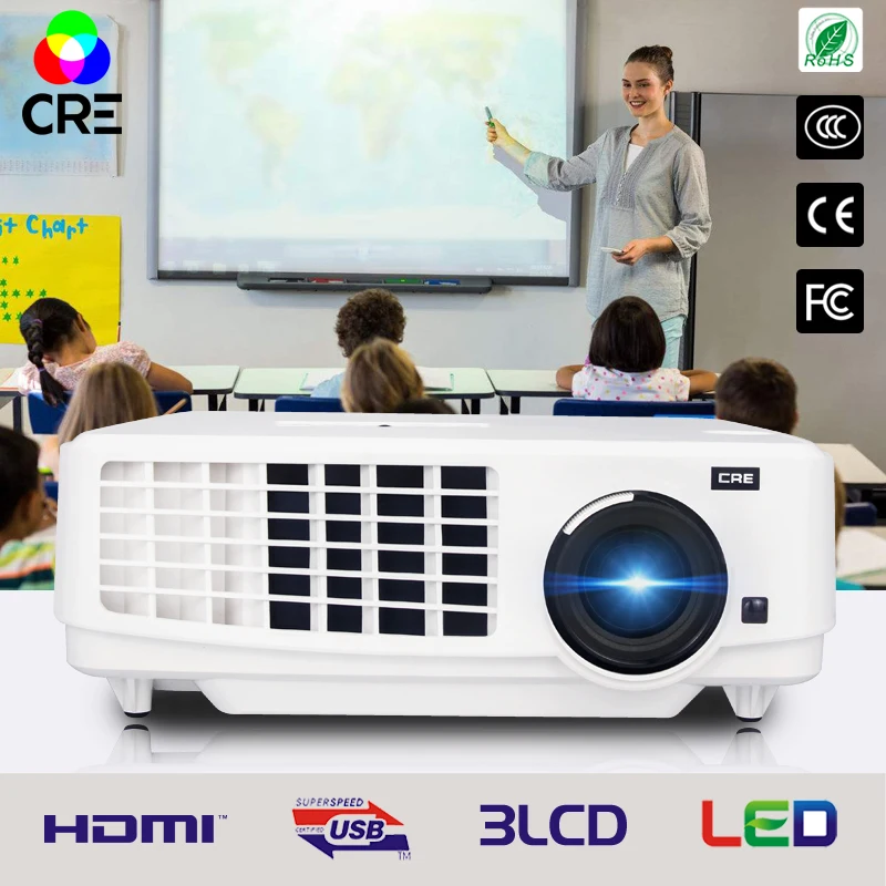 CRE X1800 3LCD портативный проектор Full HD 3LED проектор 1080P HD XGA Android проектор видеопроектор