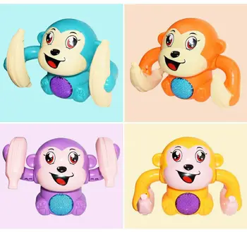 

Electric Tilting Dumper Monkey Voice Sensing Cartoon Rolling Banana Monkey Lighting Music Children's Educational Puzzle Toys