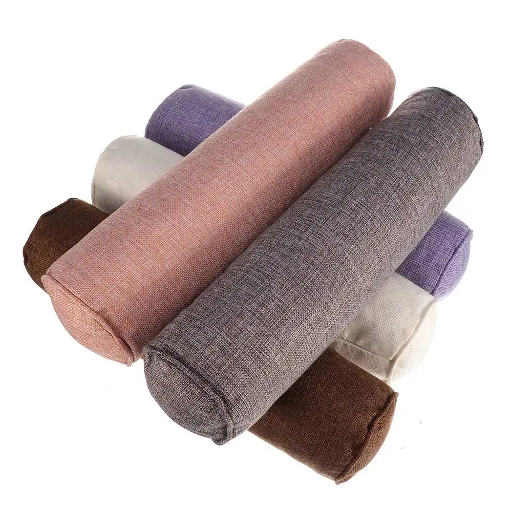 40x10cm Removable Pillow Summer Linen PP Cotton Body Neck Pillow Bed Roll Cushion Head Leg Back Support Travel Column Pillows