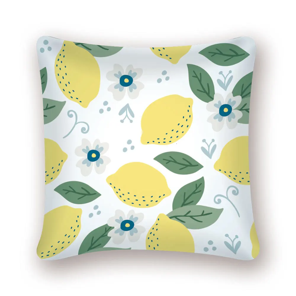 Мультяшная тропическая подушка в виде фрукта, чехлы, летняя Mr подушка "Лимон", желтая декоративная наволочка, подушка на стул, домашний диван