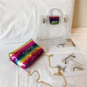 

Bags For Women 2020 Fashion Lady Transparent Crossbody Jelly Letter Wild Chain Shoulder Bag Messenger Bag