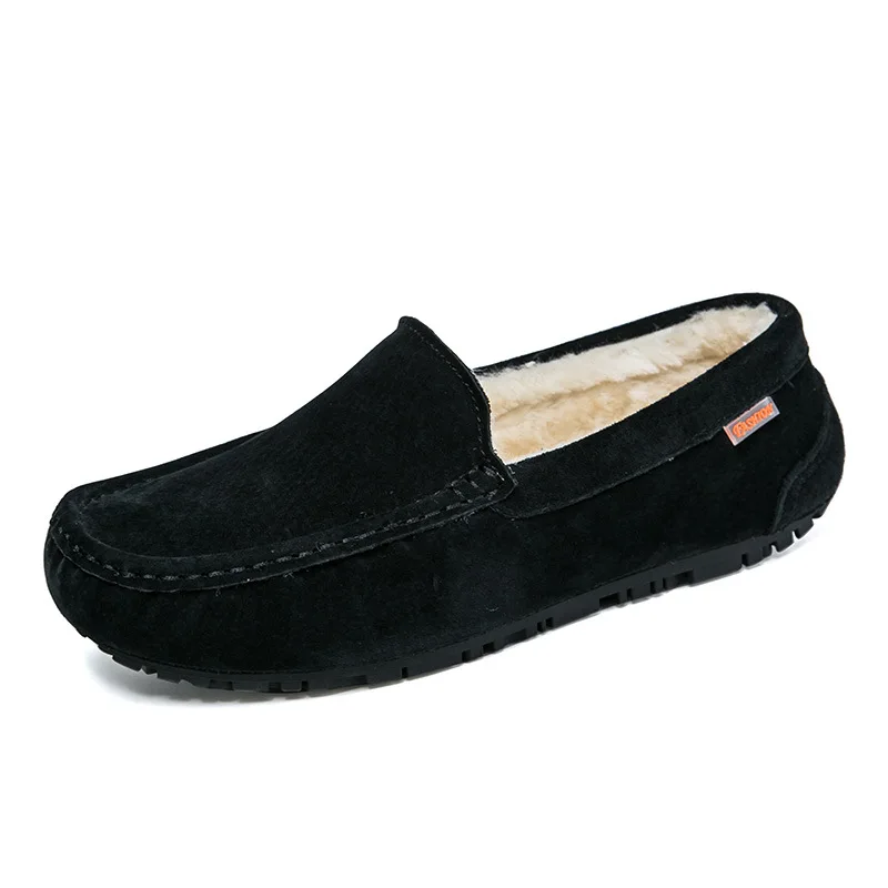 Leather Loafers Mens Casual Boat Shoes Moccasins Male Footwear Winter Flats Boots Slip on Leather Shoes Man Adult Luxury
