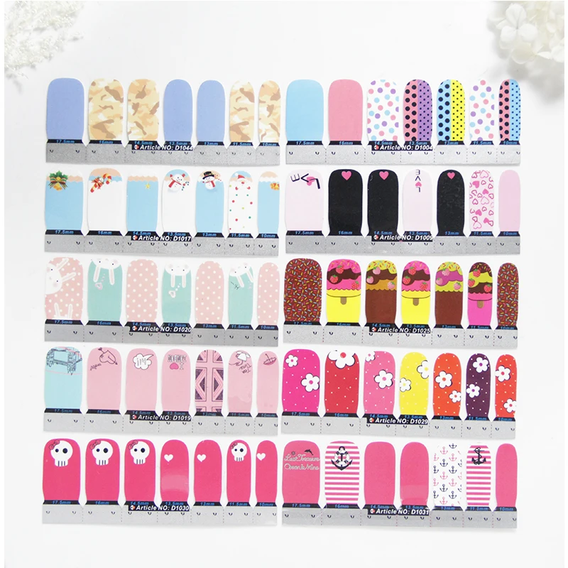 

Nail Art Adhesive Sticker Christmas DIY Flower Manicure Snowflake Shiny Sequins Nail Polish Strips Wraps 14 Tips