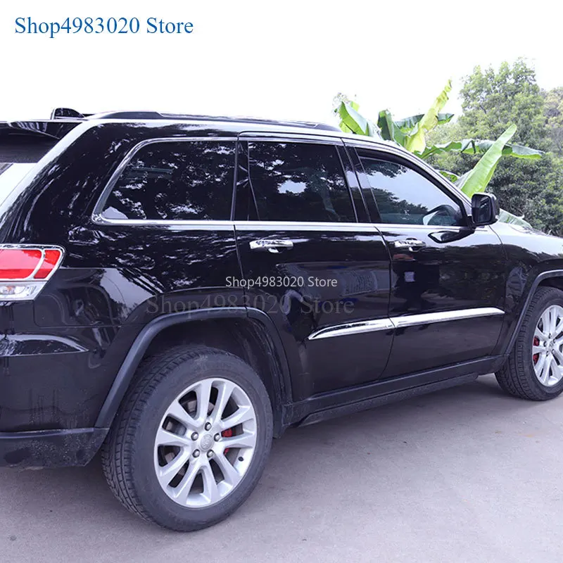 Для Jeep Grand Cherokee- хромированная Боковая дверь корпус литья линия крышка, защита отделки украшения внешние аксессуары