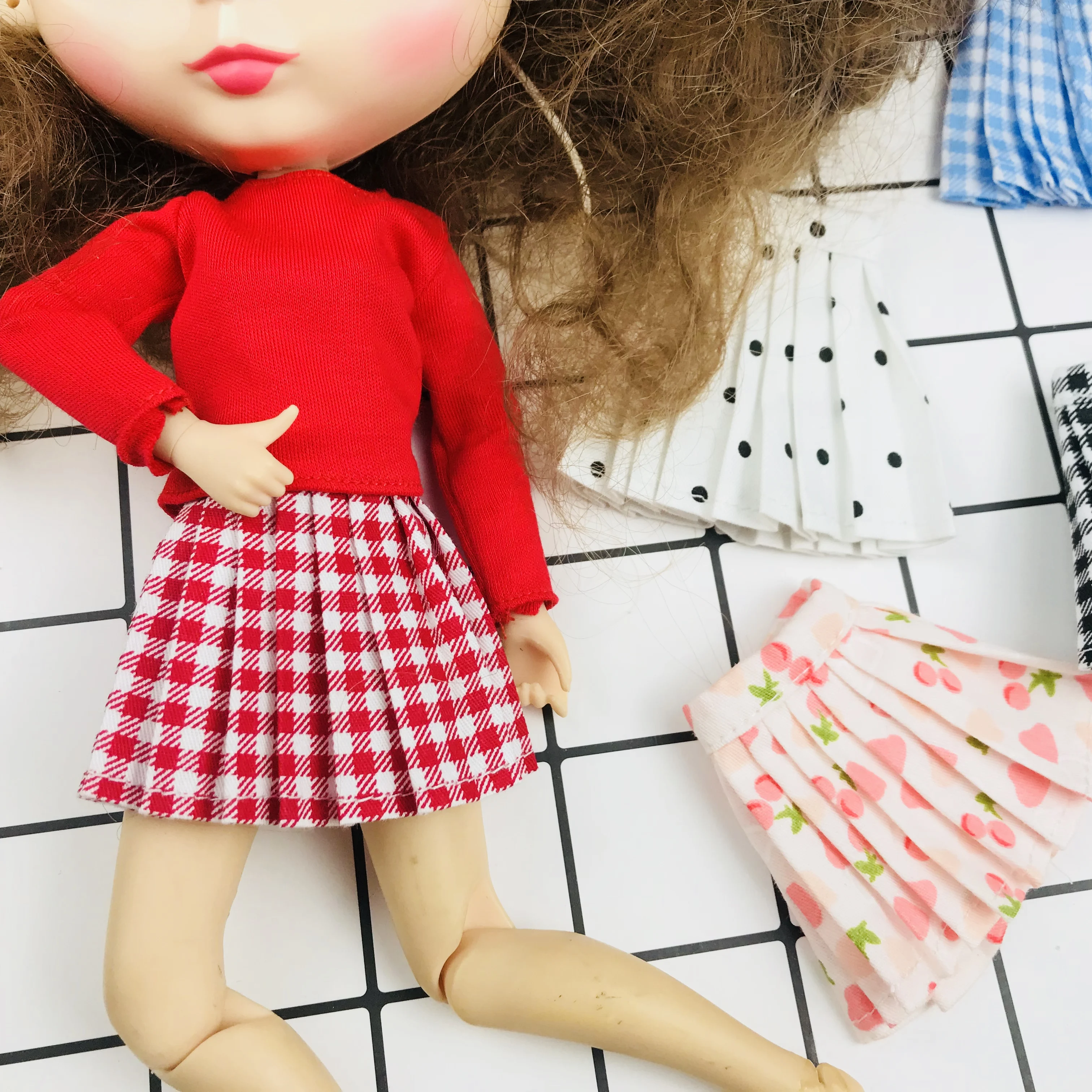 Одежда для кукол ручной работы 1 шт. школьная форма сетчатая юбка универсальная стильная плиссированная юбка для blyth licca 1/6 аксессуары для кукол