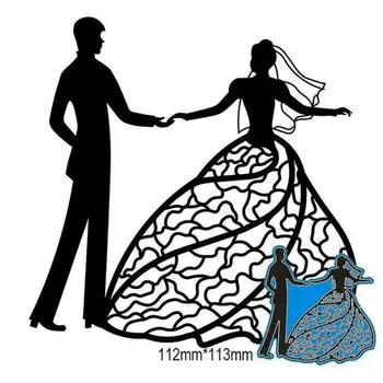 

Bride Groom Dancing Wedding Couple Metal Cutting Dies Scrapbooking Card Wedding Invitation Making Embossing Cuts Paper Stencil