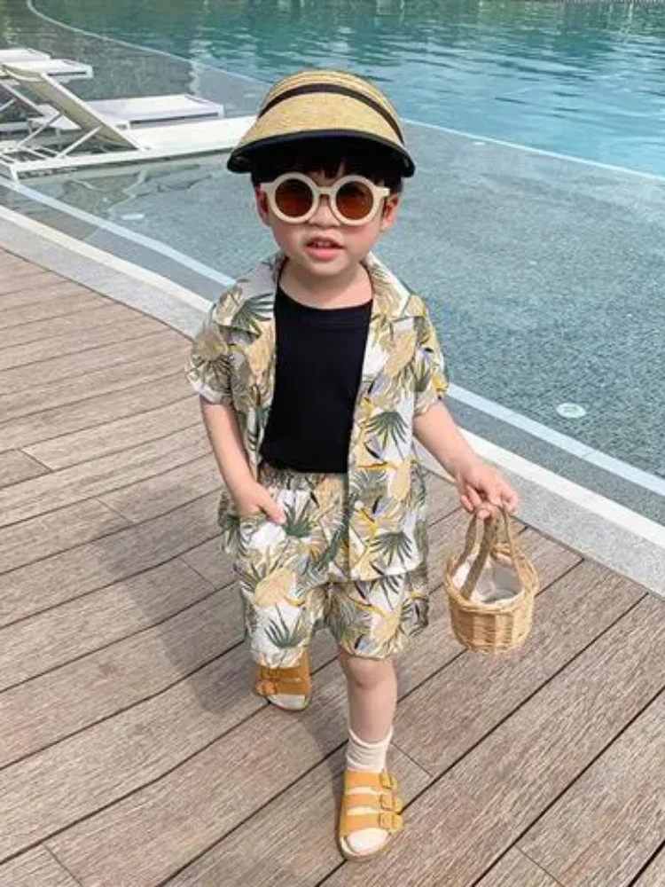 Baby Boy Short-sleeved Beach Suit - Image 5