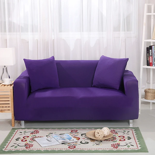 Airldianer, одноцветные эластичные Чехлы для диванов, полиэстер, спандекс, ткань для диванов, диванов, чехлов для мебели, чехлы для гостиной - Цвет: purple