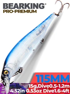 BEARKING 115 мм 15 г SP воблер блесна рыбалкаВольфрамовая весовая система Топ рыболовные приманки minnow crank wobbler качественные рыболовные снасти Крючк...
