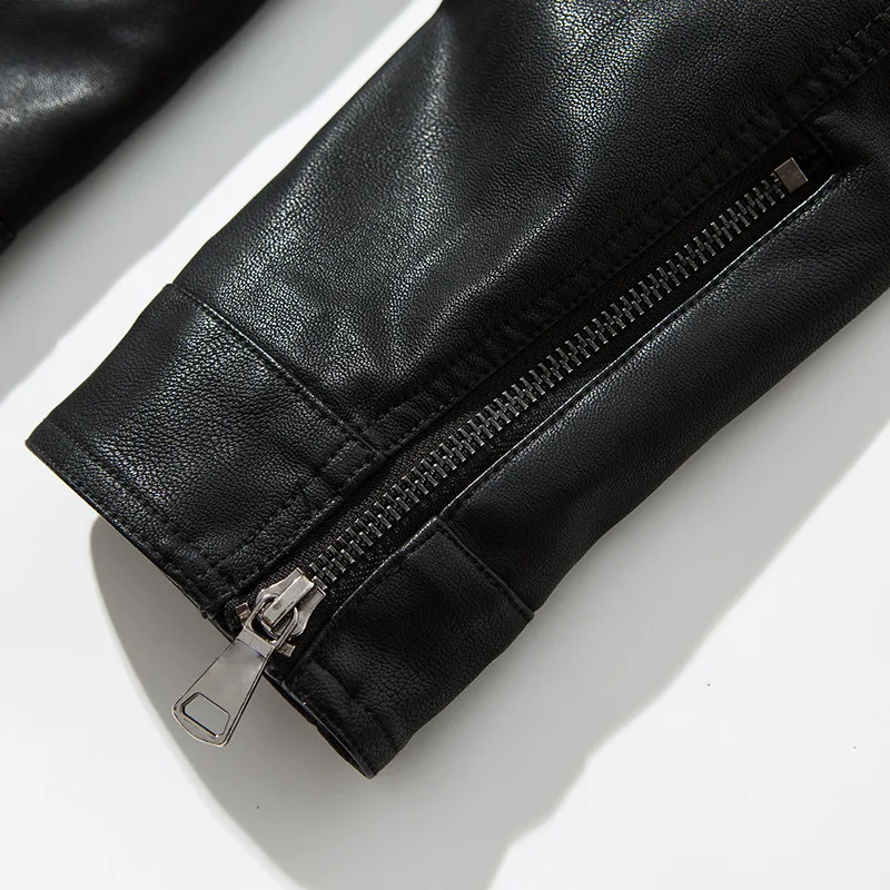 New Style AliExpress Spring And Autumn Coat Multi-pockets PU Leather Jacket Loose-Fit Trend Large Size MEN'S Leather Coat