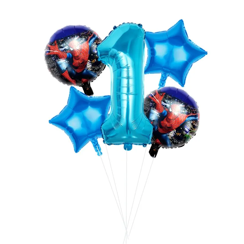 5 шт. воздушные шары из фольги «Человек-паук» 1, 2, 3, 4, 5 шт., супер герой, украшения для дня рождения, 30 дюймов, красные воздушные шарики с цифрами, воздушные шарики, детские игрушки - Цвет: 5pcs