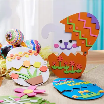 

4PCS Easter DIY Material Kit Out of Shell Easter Egg Material Kit Creative Handmade Eater Egg Material Kit Funny DIY for Kids