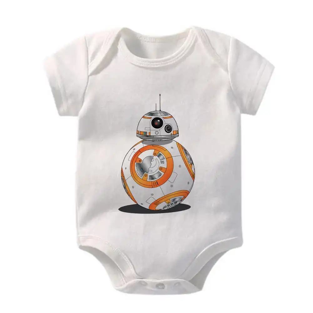 Ete 8 Imprimer Star Wars Enfant En Bas Age Combinaison Dessin Anime Mignon Col Rond A Manches Courtes Bebe Barboteuse Blanc Kawaii Vetements Pour Bebes Aliexpress
