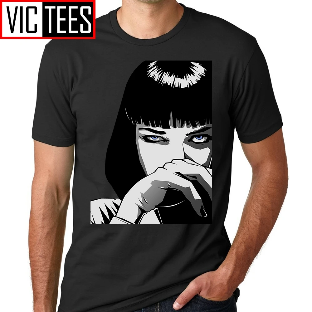 Мужские футболки потовые Pulp Fiction Mia для мужчин мужские хлопковые с большой