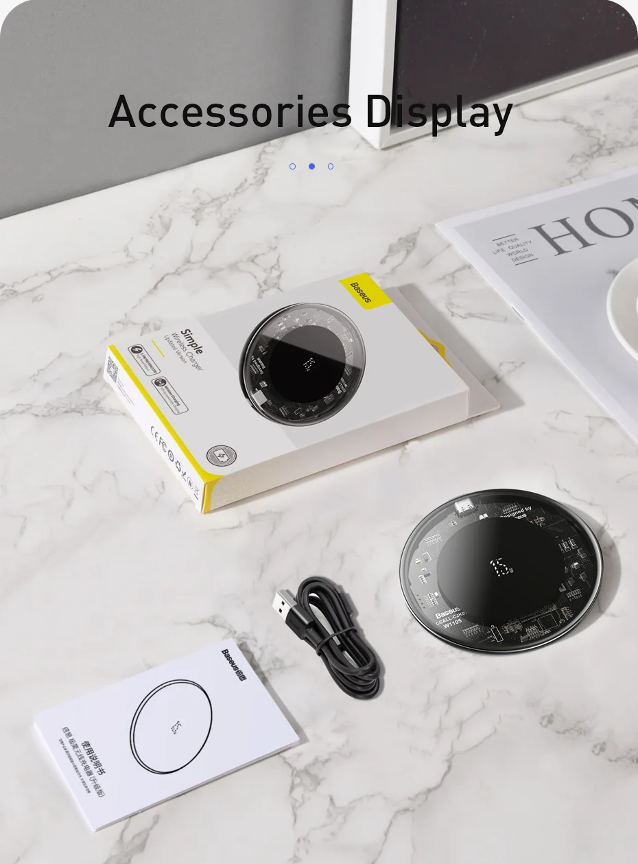 Baseus 15W Qi Wireless Charger for iPhone 11 Pro Xs Max X 8 Induction Fast Wireless Charging Pad for Samsung S20 Huawei Xiaomi 9