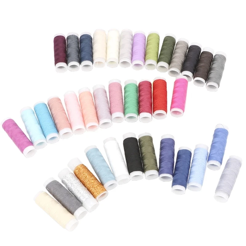 39pcs Sewing Threads Mixed Colors 100% Polyester Diy Sewing Machine  Accessories Clothes Threads Needlework Hand 200 Yard Spool - Sewing Threads  - AliExpress