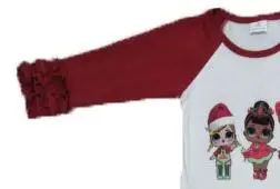 Z latest hot cartoon doll Christmas children's wear baby girl's boutique fashion personality 2 sets