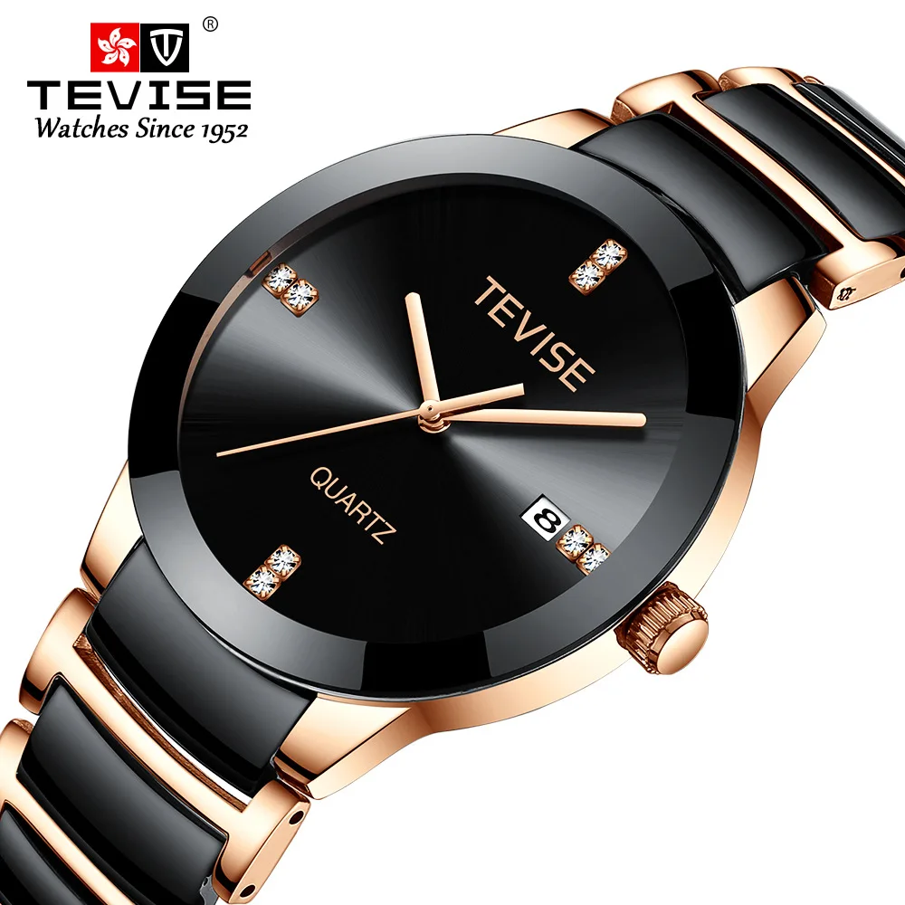 

Watches Men TEVISE Brand Men Casual Ceramic Watches Men's Quartz Clock Man Steel Waterproof Wrist Watch relogio masculino