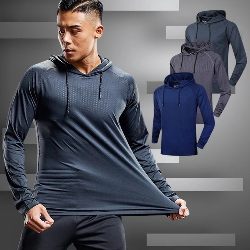 Men's Casual Running Jogging Gym Fitness Hooded Work Out 2 Piece Tracksuit Set 
