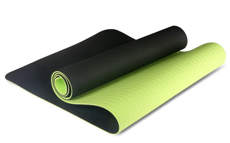 183*61*0,6 см TPE коврик для йоги для начинающих, экологический, для фитнеса, упражнений, пилатеса, ламинированный, разноцветный, коврик для спортзала, Colchonete - Цвет: black