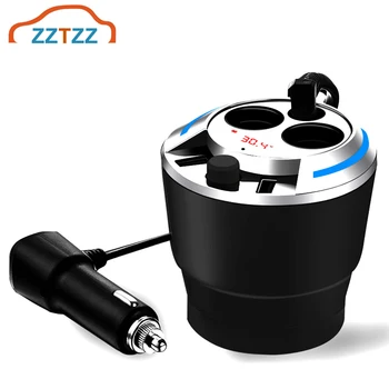 

Car Socket Splitter 2-Way Auto Splitter Power Adapter 12V-24V Outlet Extender Dual USB Charger for IOS Android Smart Phones