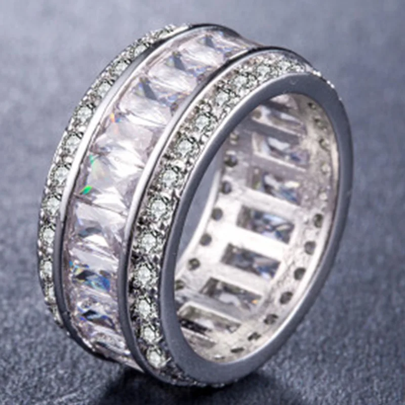 Milangirl Luxury Romantic Zircon Wedding Engagement Round Circle Couple Rings for women Jewelry Ring wedding rings round rings womens ring couple rings cubic zircon ring finger rings jewelry rings ring jewelry