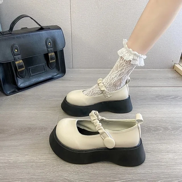 Chunky Demonia Wedges Shoes Gothic Patent Leather Round Toe Platform Lolita Mary Jane Flats Women 2021 Classics Fashion Loafers