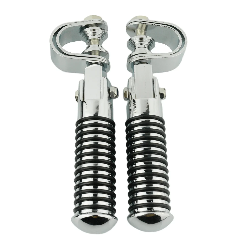

1" 25.4MM Motorcycle Highway Engine Crash Bar Guard Foot Pegs Clamp Footrest Mount Rest Rubber For Harley Chopper Bobber Custom