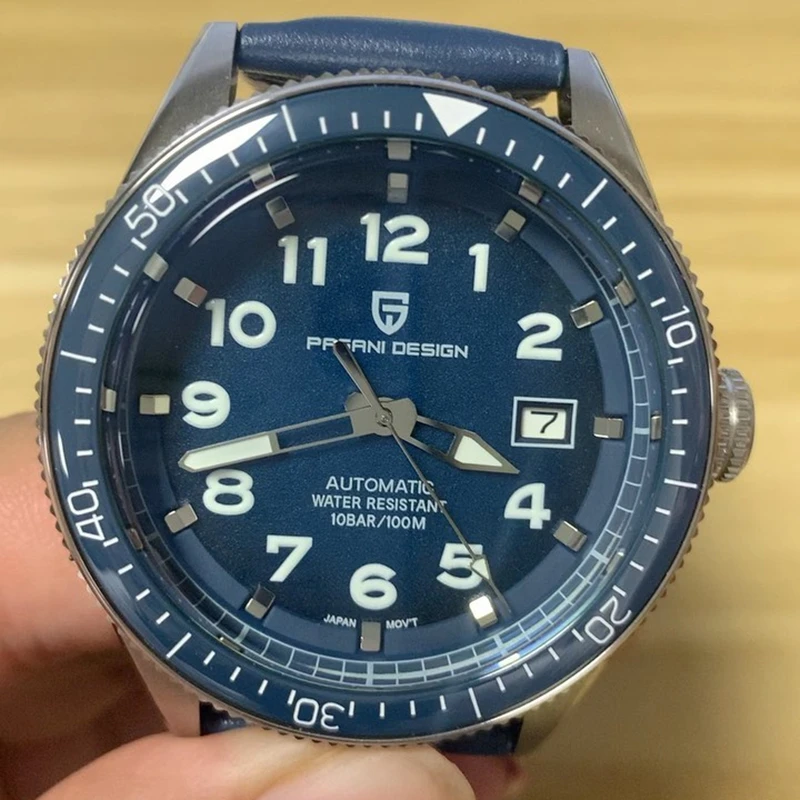 PAGANI DESIGN Luxury Men's Mechanical Wristwatch Top Brand NH35A Movement Blue Automatic 100M Waterproof Watch Relogio Masculino